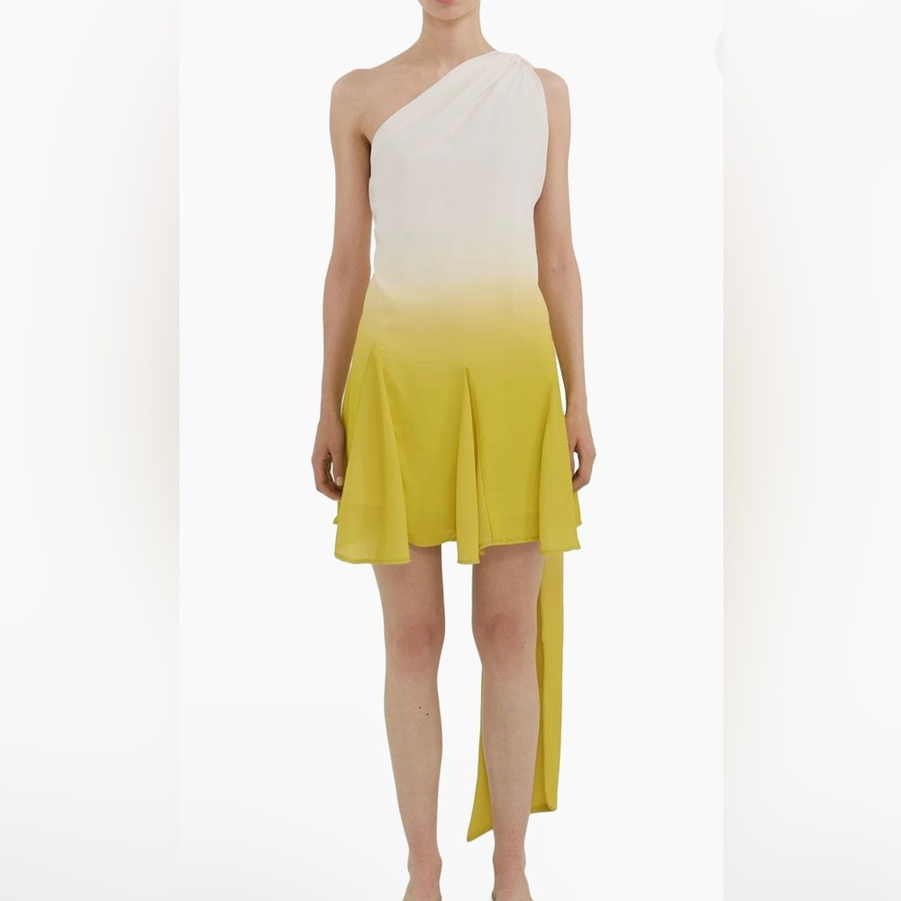 Baobab Sarakiniko Ari Ruched One-Shoulder Minidress in Golden Milk